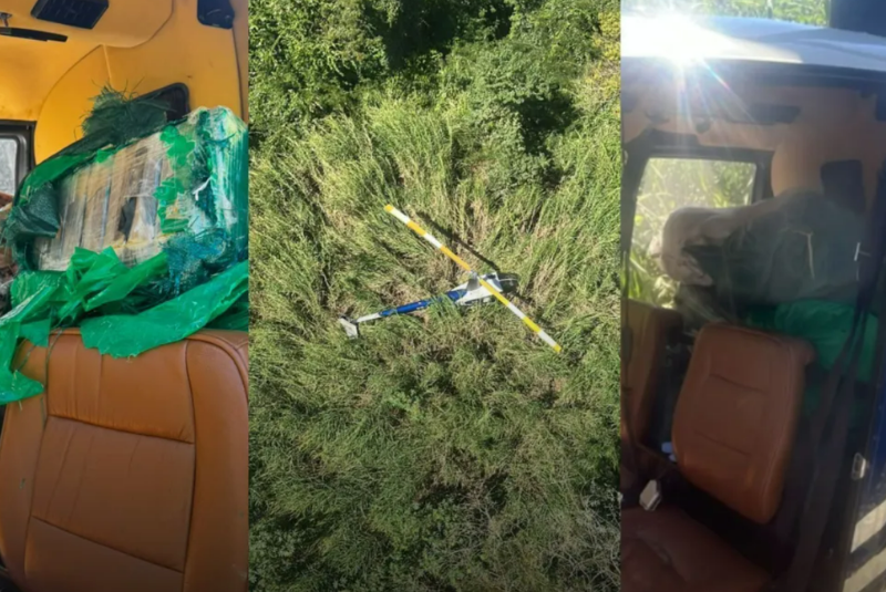 Helicóptero com mais de 200 kg de cocaína é apreendido após perseguição aérea em SP