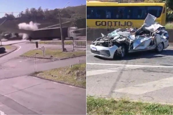# Caminhão derruba passarela na Fernão Dias e deixa dois mortos em Vargem, SP Duas pessoas morreram após uma **passarela desabar sobre a Rodovia Fernão Dias (BR-381)**, na altura de Vargem, no interior de São Paulo, na manhã desta terça-feira (18). Segundo a Polícia Rodoviária Federal (PRF), o acidente aconteceu por volta das **10h24, no km 4,1, no sentido São Paulo**. Um caminhão atingiu a estrutura, que caiu sobre a pista e atingiu veículos que passavam pelo trecho. O momento do acidente foi registrado por câmeras de segurança. Além das duas mortes, uma terceira pessoa ficou gravemente ferida e foi socorrida pelo **Samu** para um hospital da região. Até o momento, as autoridades ainda não divulgaram a identidade das vítimas. Equipes da concessionária **Motiva Minas SP**, da PRF, do Corpo de Bombeiros, do Samu e da Polícia Militar foram mobilizadas para atender a ocorrência e realizar o resgate. Após o acidente, a rodovia foi **interditada nos dois sentidos**. Por volta das 11h30, havia aproximadamente **5 quilômetros de congestionamento no sentido Belo Horizonte e 9 quilômetros no sentido São Paulo**. As equipes permanecem no local para o atendimento da ocorrência e os trabalhos necessários para a liberação da rodovia. A dinâmica do acidente ainda deverá ser apurada pelas autoridades.