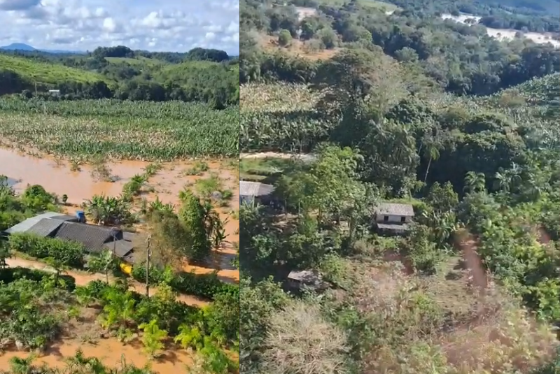 O transbordamento do Rio Ribeira de Iguape provocou alagamentos em cidades do Vale do Ribeira, no interior de São Paulo...