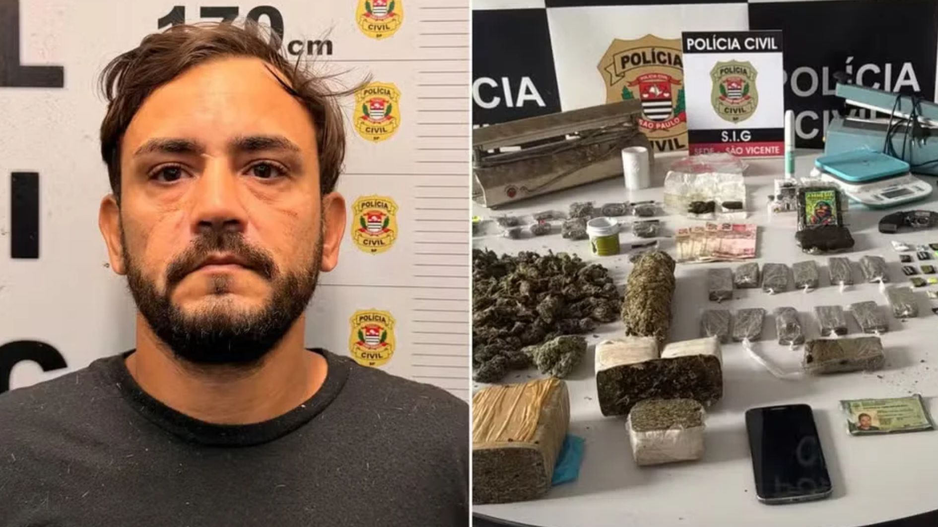 drogas escondidas em São Vicente
