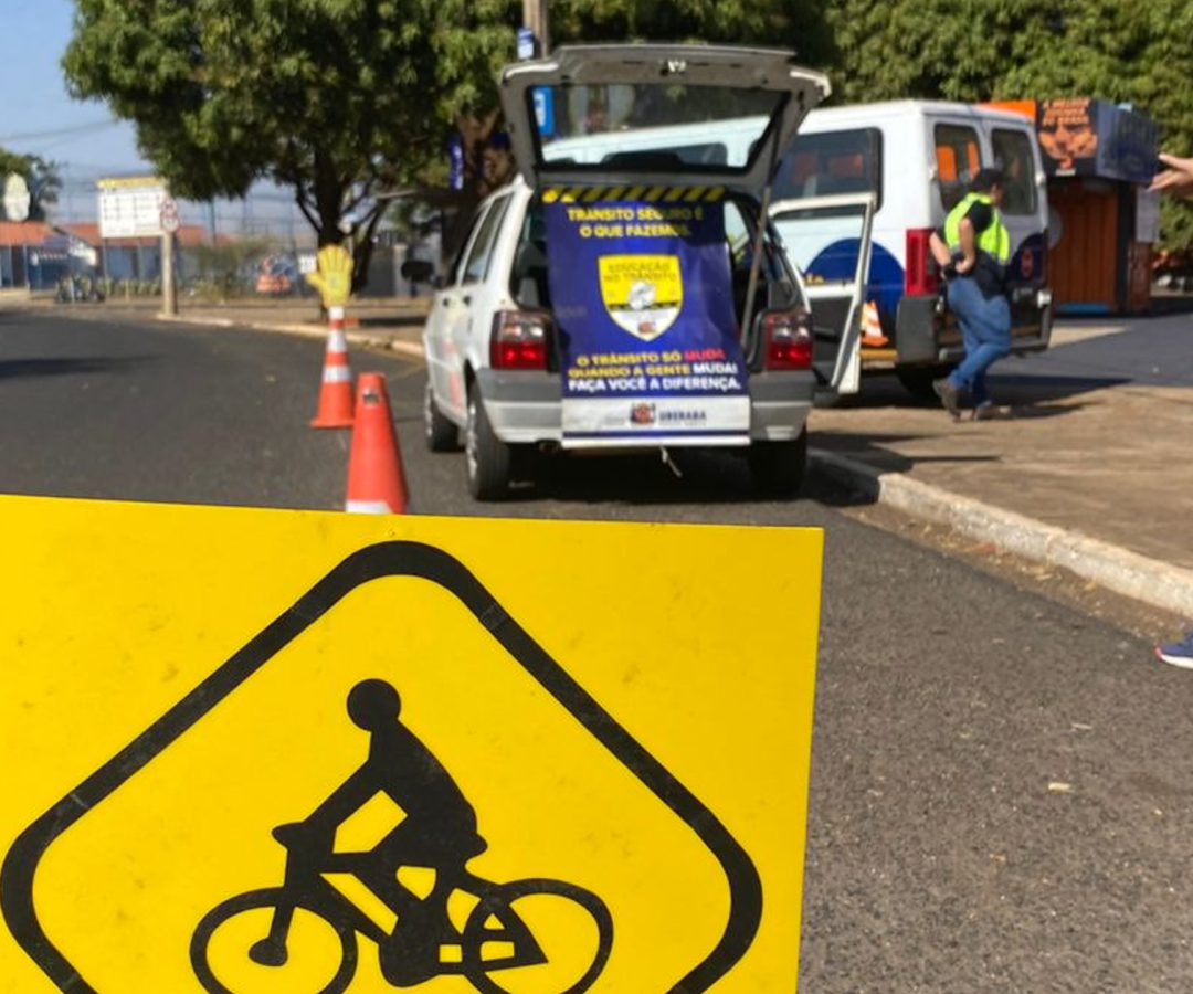 Prefeitura de Uberaba promove ação educativa no Dia Nacional do Ciclista (foto: divulgação/Secom-PMU)