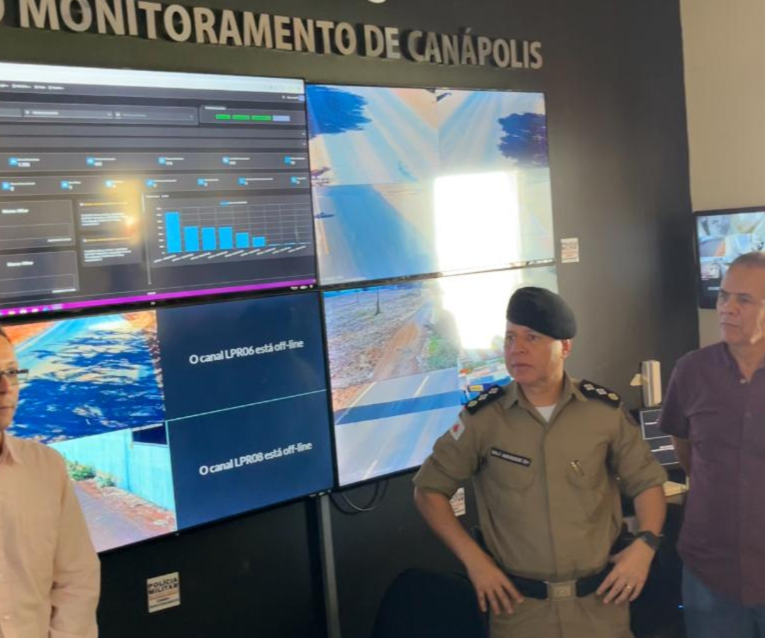 PM inaugura sistema de videomonitoramento rural em Canápolis com câmeras de leitura de placas e monitoramento remoto (foto: divulgação/PMMG)