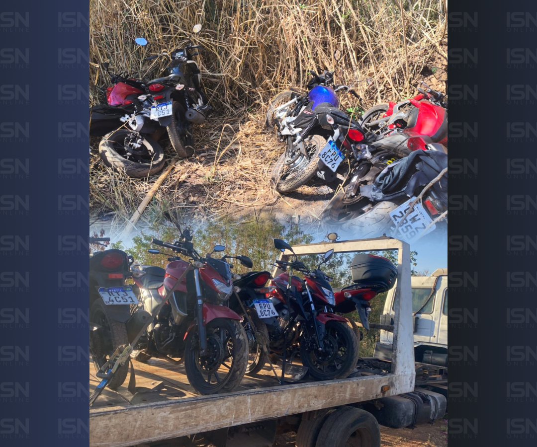 Polícia recupera cinco motocicletas furtadas em mata próxima ao Jardim Anatê