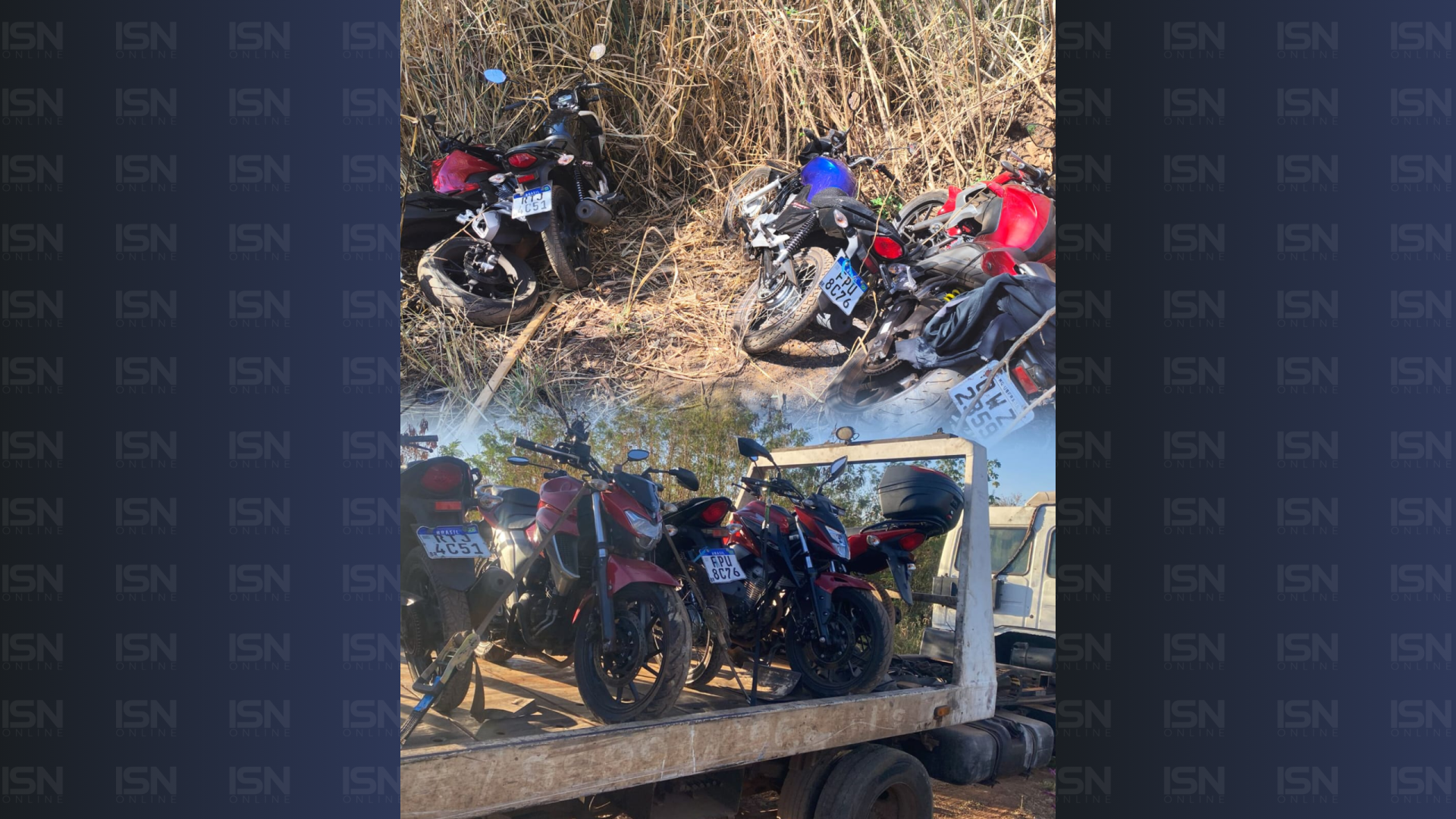 Polícia recupera cinco motocicletas furtadas em mata próxima ao Jardim Anatê