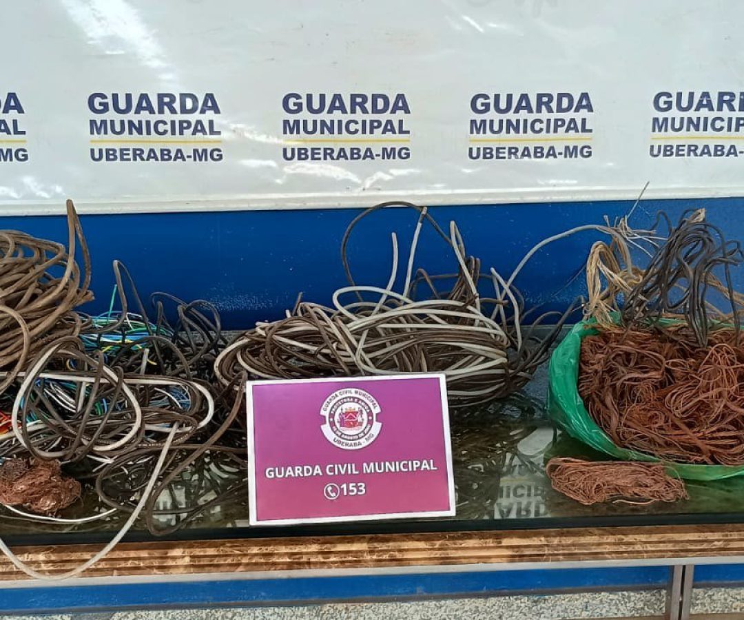Operação Ferro-Velho apreende mais de 30 quilos de cabos em Uberaba (foto: Ascom/PMU)
