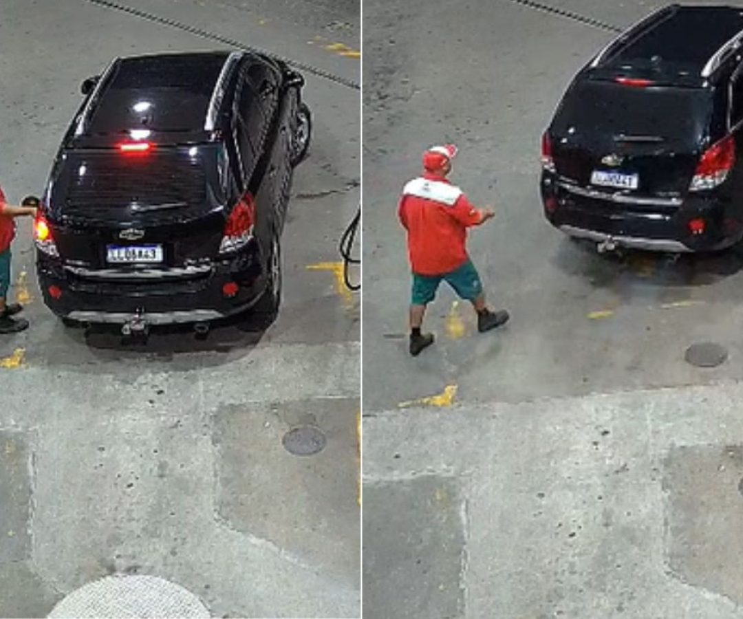 Um motorista encheu o tanque do carro e deixou um posto na Avenida Ministro Marcos Freire, em Praia Grande, no litoral de São Paulo...