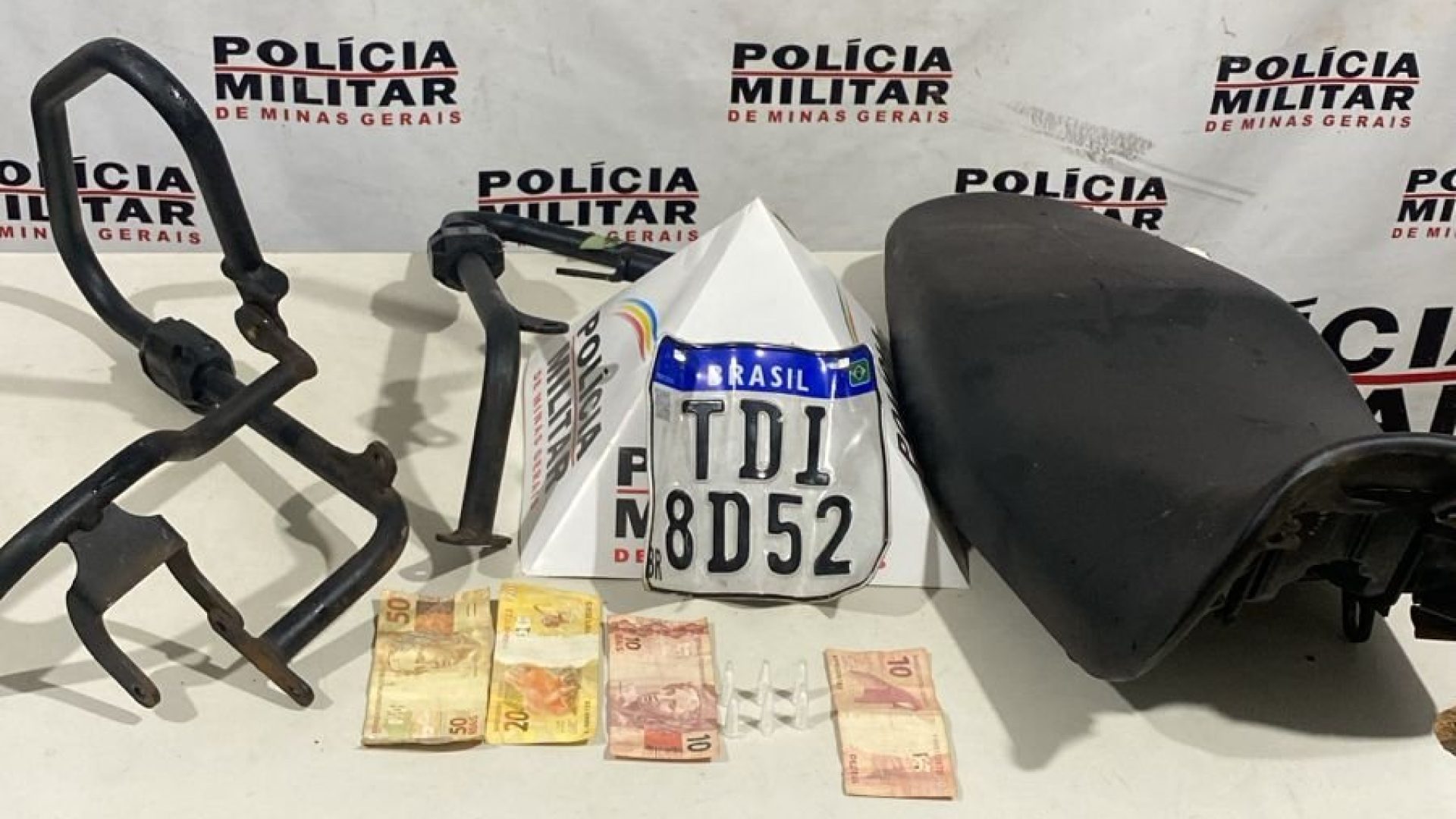 Materiais apreendidos pela Policia Militar em Uberaba