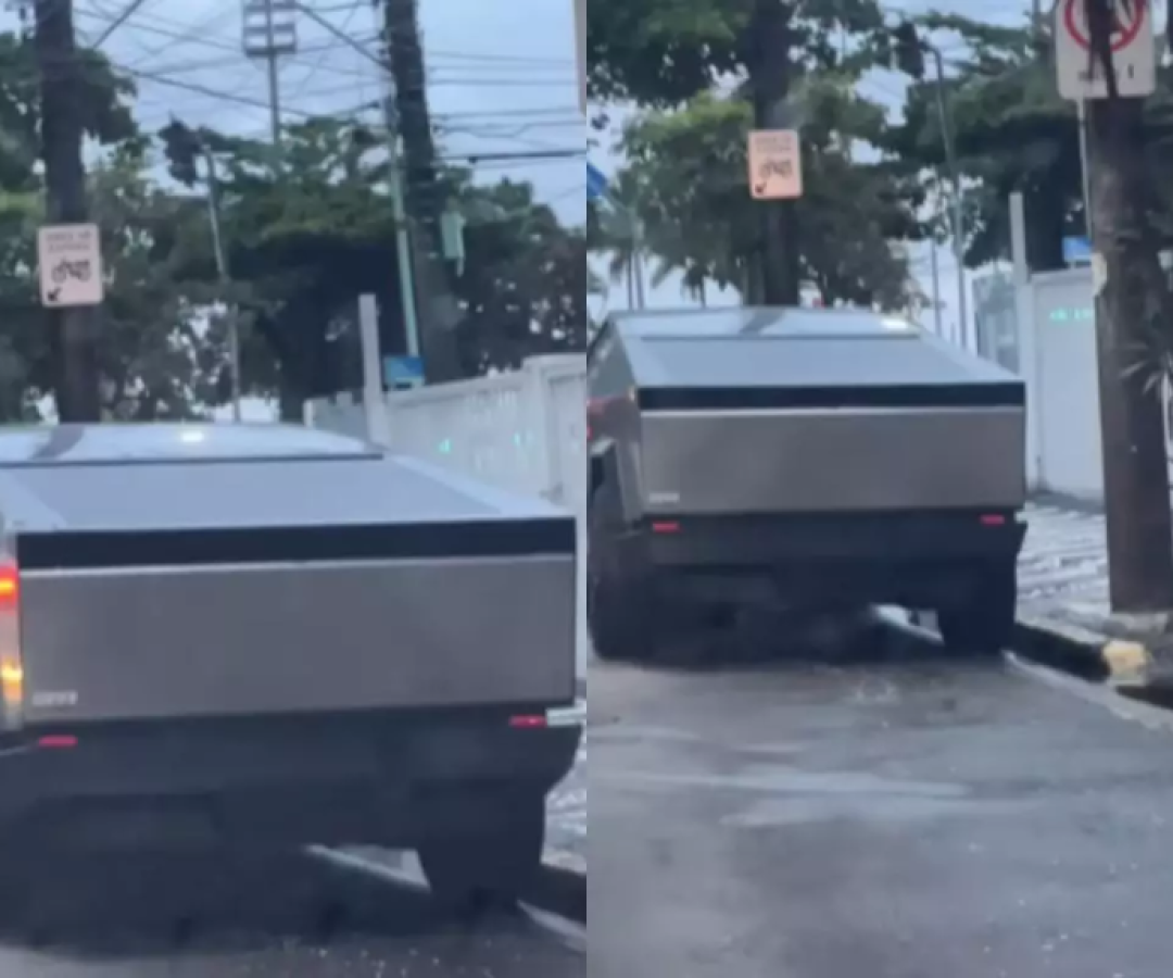 O carro de Elon Musk é flagrado na orla de Santos