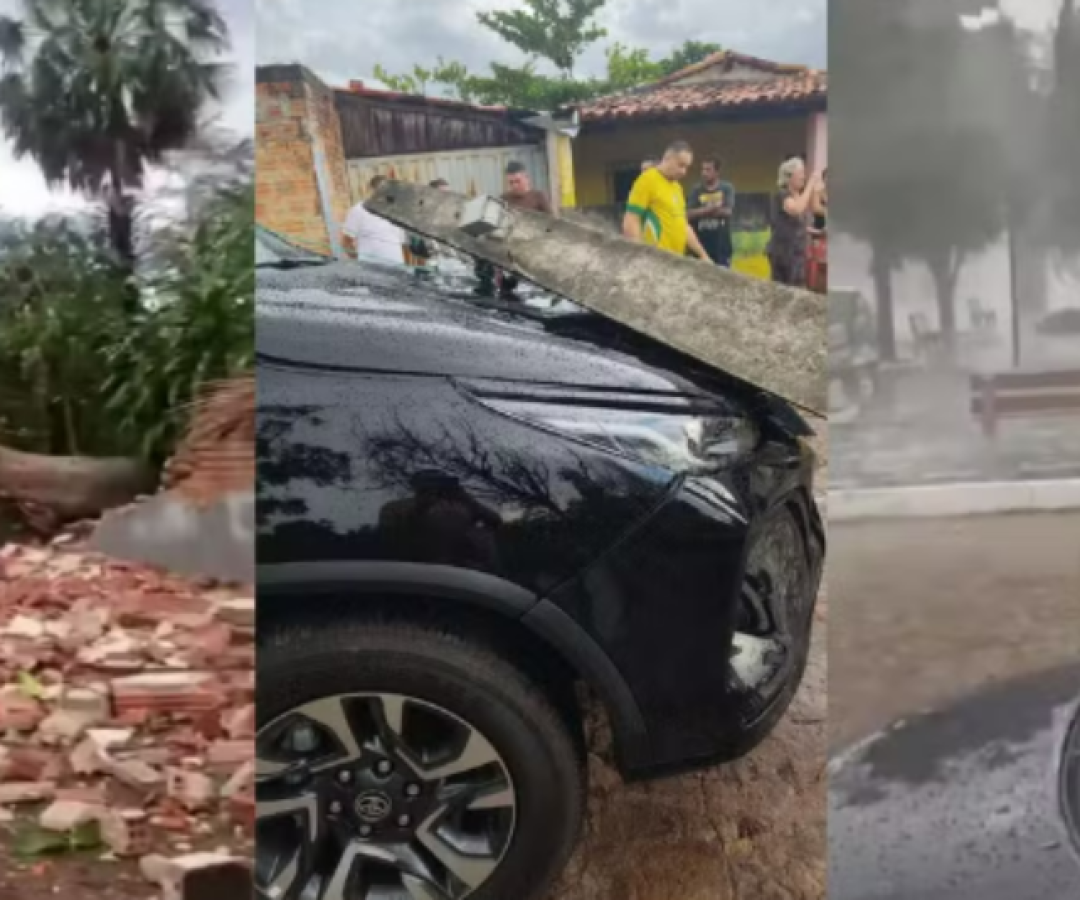 Microexplosão atmosférica derruba árvores e postes em Piracuruca, no Piauí
