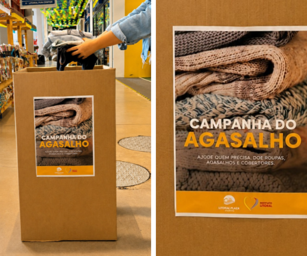 Campanha do Agasalho arrecada roupas e cobertores no Pátio Aviação até julho