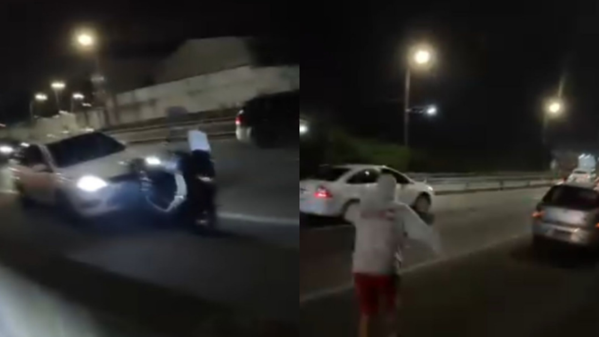 Motociclista é atingida por carro na Imigrantes e motorista foge após acidente
