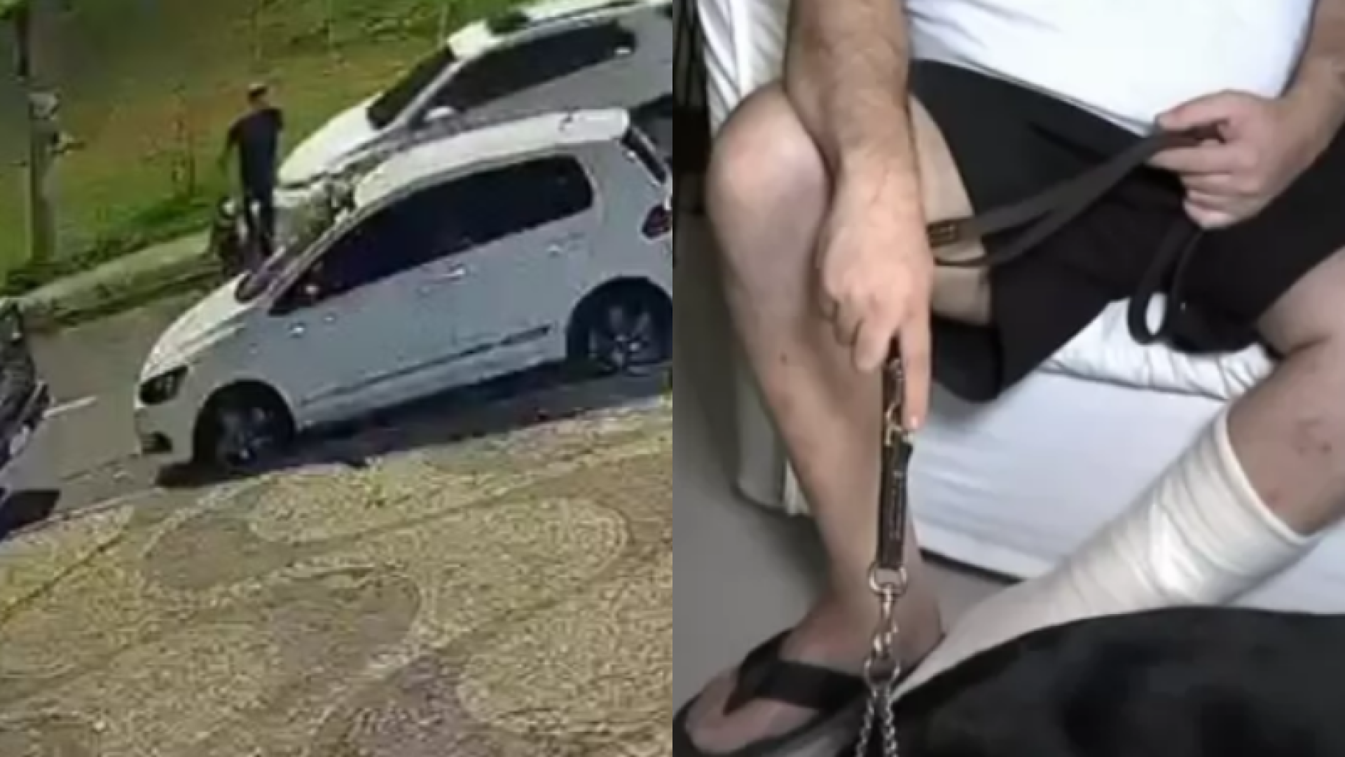 Motorista atropela homem cego e cão-guia na calçada e foge no DF