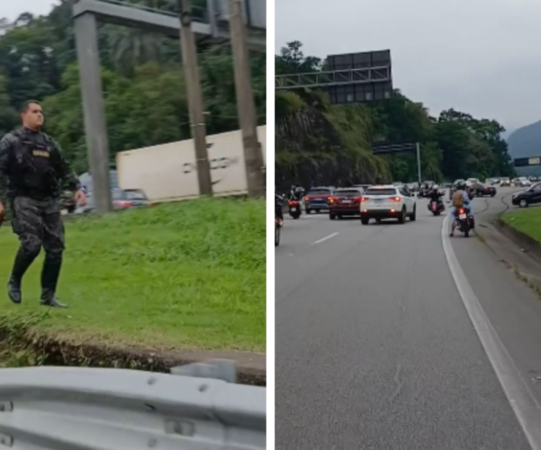 Motoristas fazem retorno na contramão com medo de arrastão na Rodovia dos Imigrantes