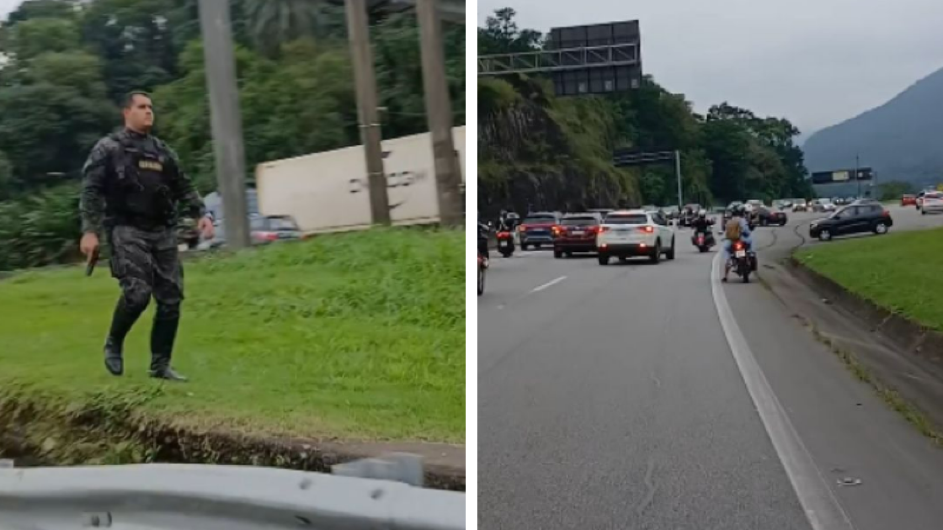 Motoristas fazem retorno na contramão com medo de arrastão na Rodovia dos Imigrantes