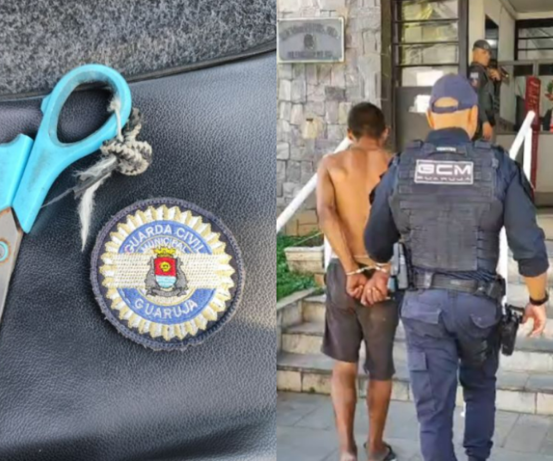 Homem é preso após ameaçar matar vigilante com tesoura em Guarujá