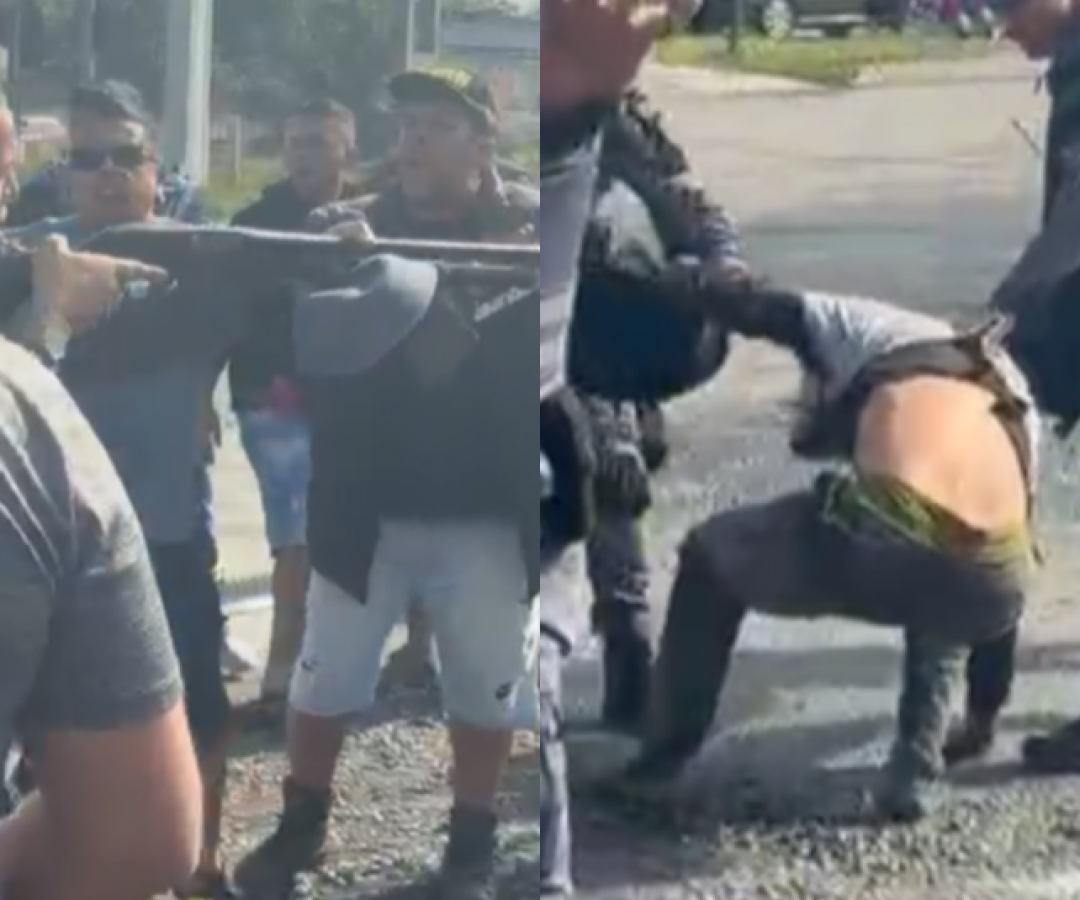 Confronto entre PMs e caminhoneiros marca segundo dia de greve em Santos