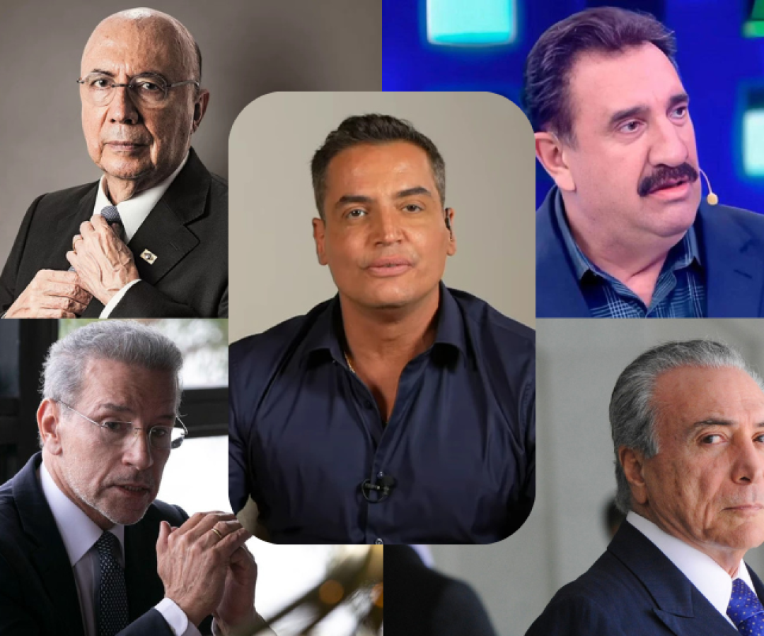 Léo Dias, Ratinho, Michel Temer, Metrópoles e Henrique Meirelles receberam dinheiro do Banco Master Foto: Reprodução