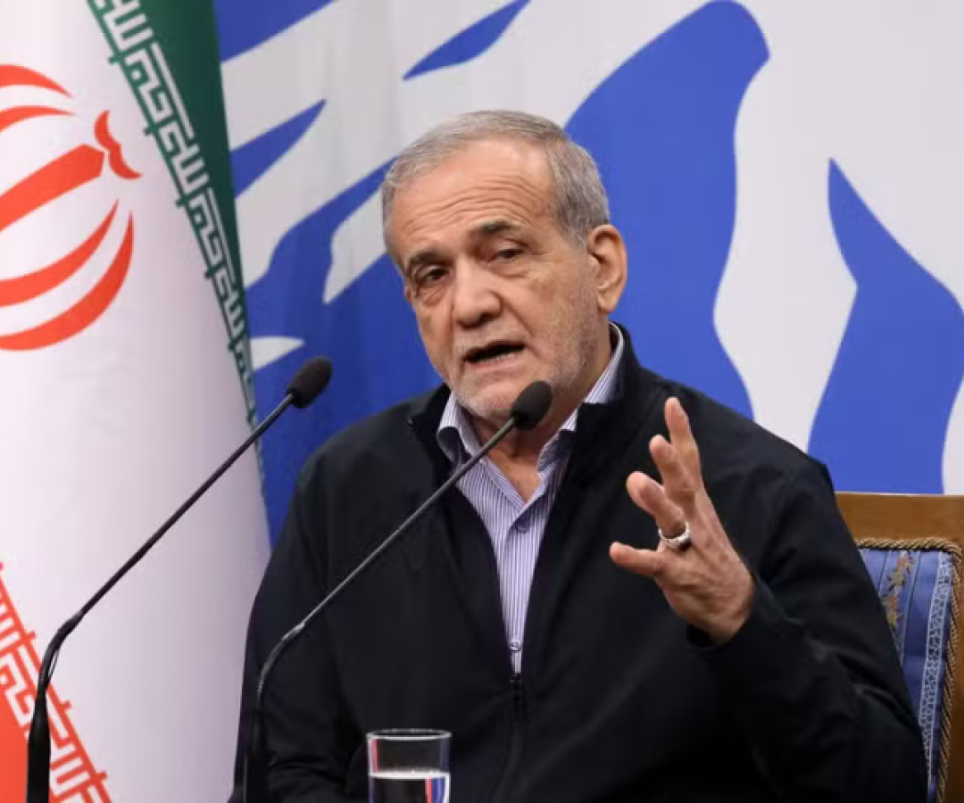 Presidente do Irã, Masoud Pezeshkian.