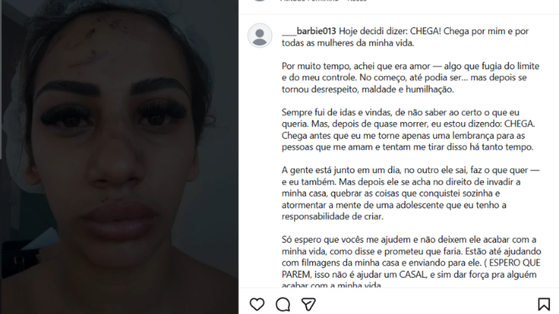 Influenciadora de Guarujá denuncia ameaças e pede socorro nas redes sociais