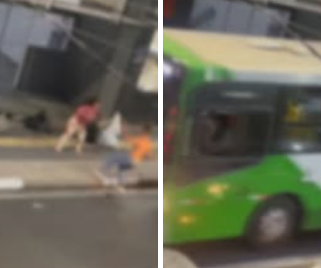 Mulher empurra homem contra ônibus em movimento em Campinas