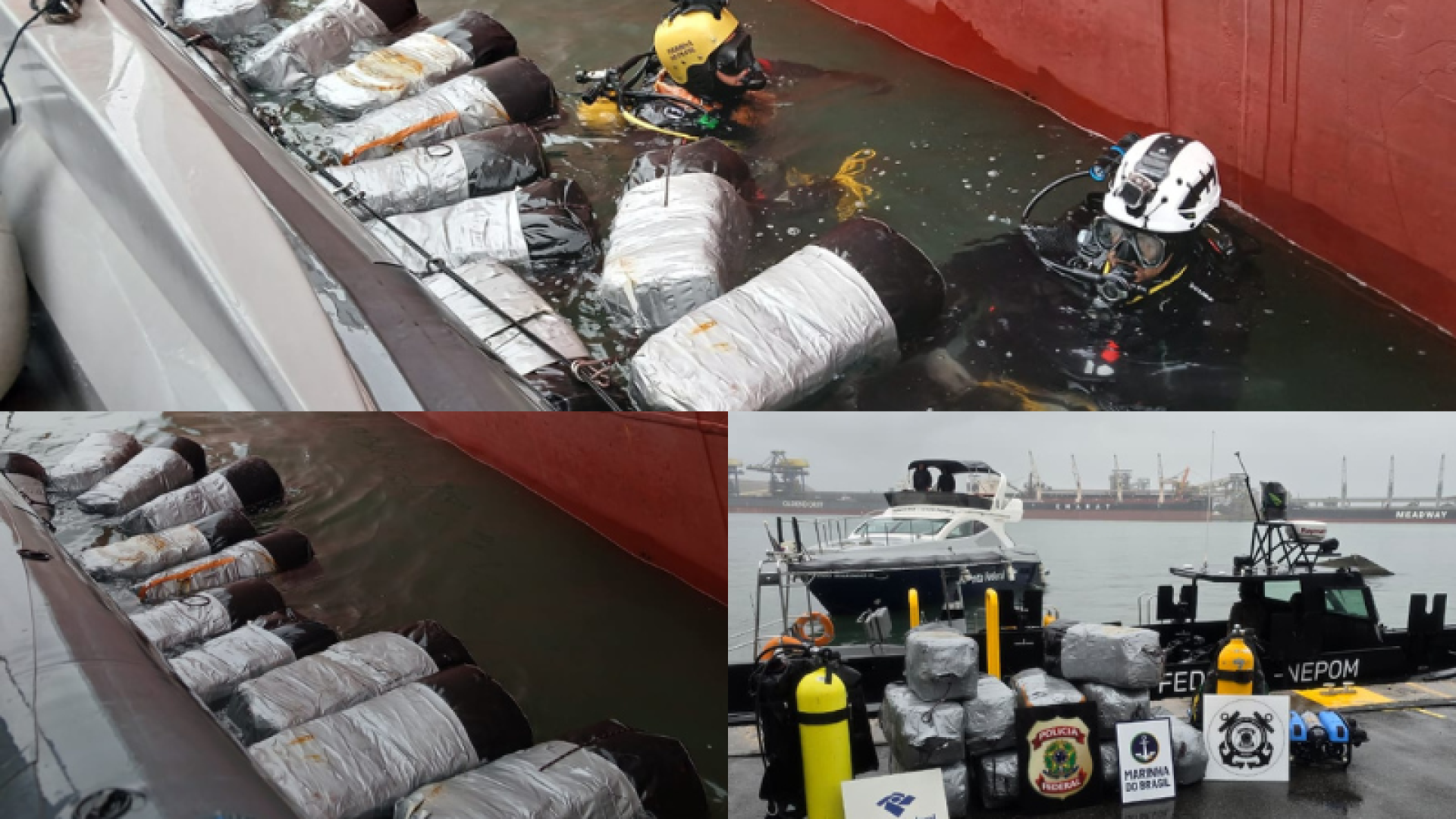 341 kg de cocaína são apreendidos no casco de navio no Porto de Santos