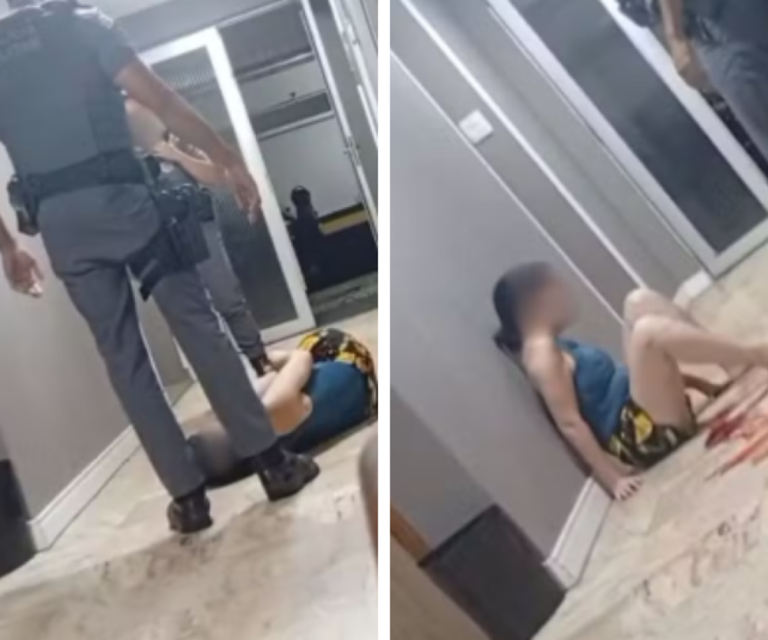 Policial militar é afastado após chutar mulher durante surto em São Vicente (SP)