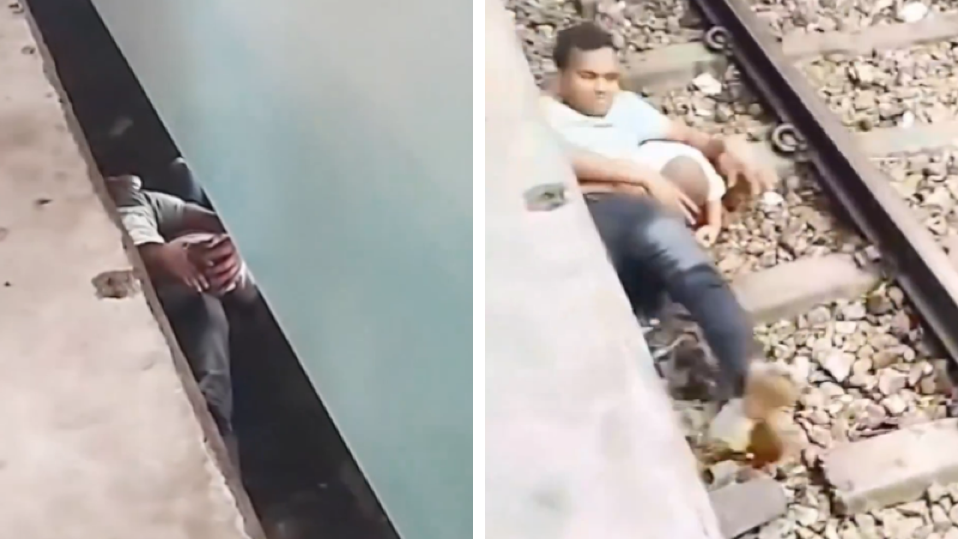 Pai se joga nos trilhos e salva filho durante passagem de trem em Bangladesh