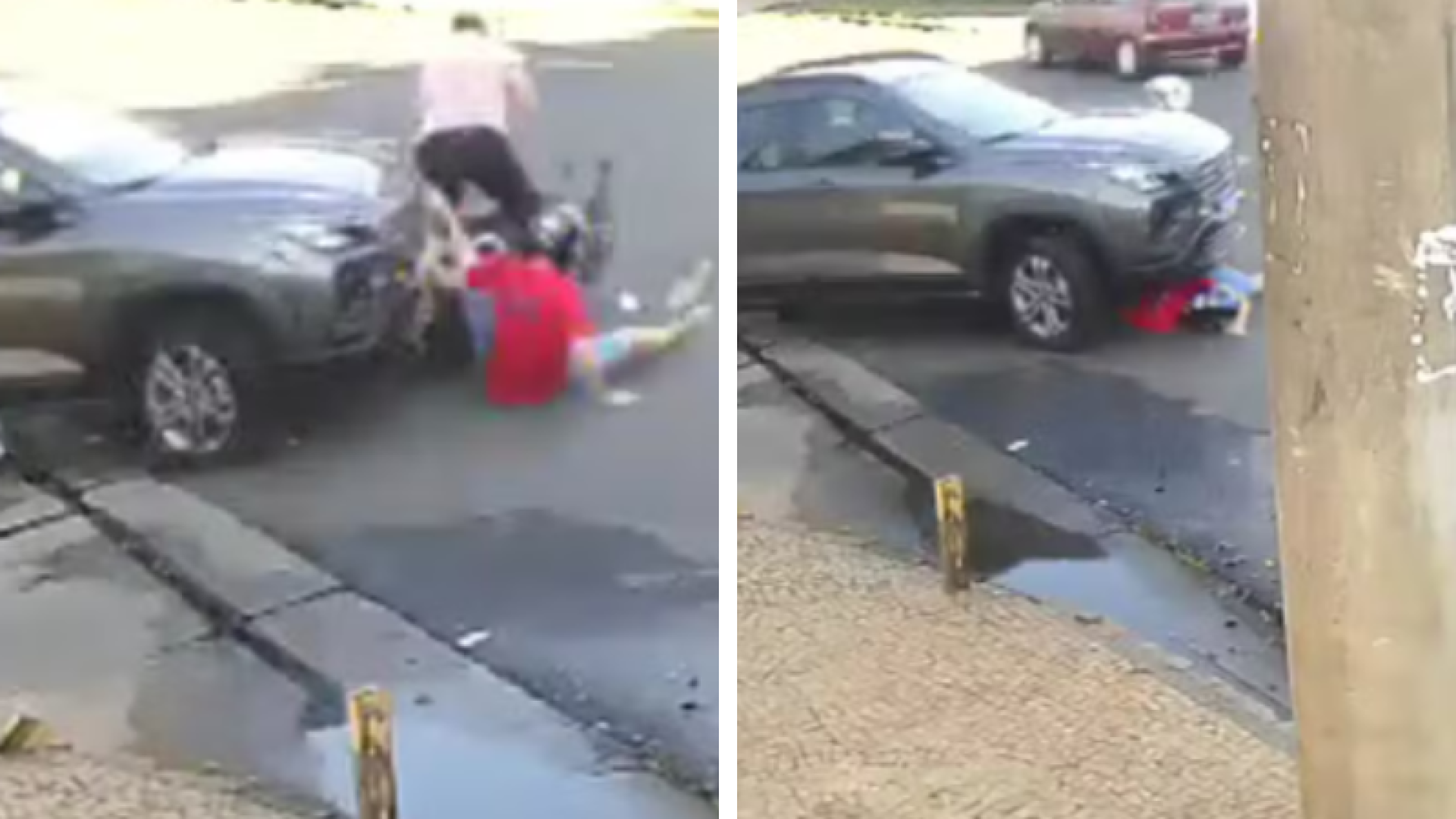 Motociclista e garupa são atropelados e arrastados por carro em Rio Claro
