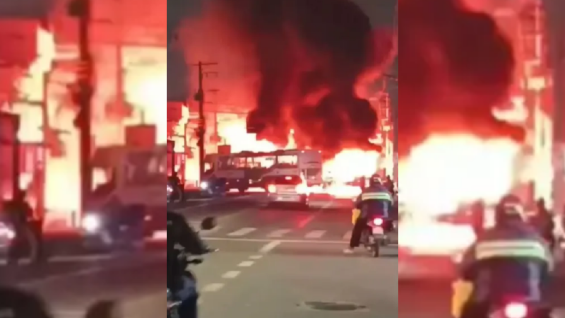 Guarulhos: Protesto violento leva incêndio de dois ônibus e bloqueio de rua importante