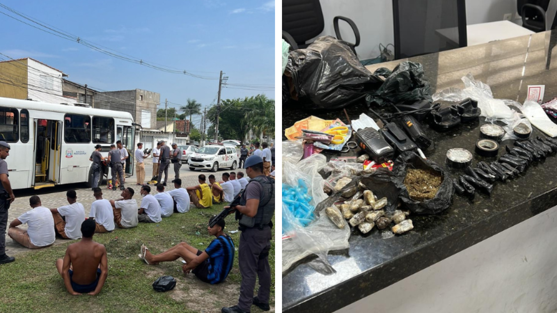 Detento do semiaberto é detido com drogas durante serviço municipal em Praia Grande