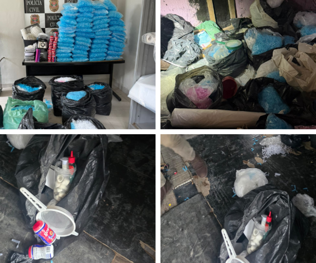 Barraco Bomba: Polícia Civil desarticula laboratório de drogas e apreende armas e entorpecentes, em Cubatão