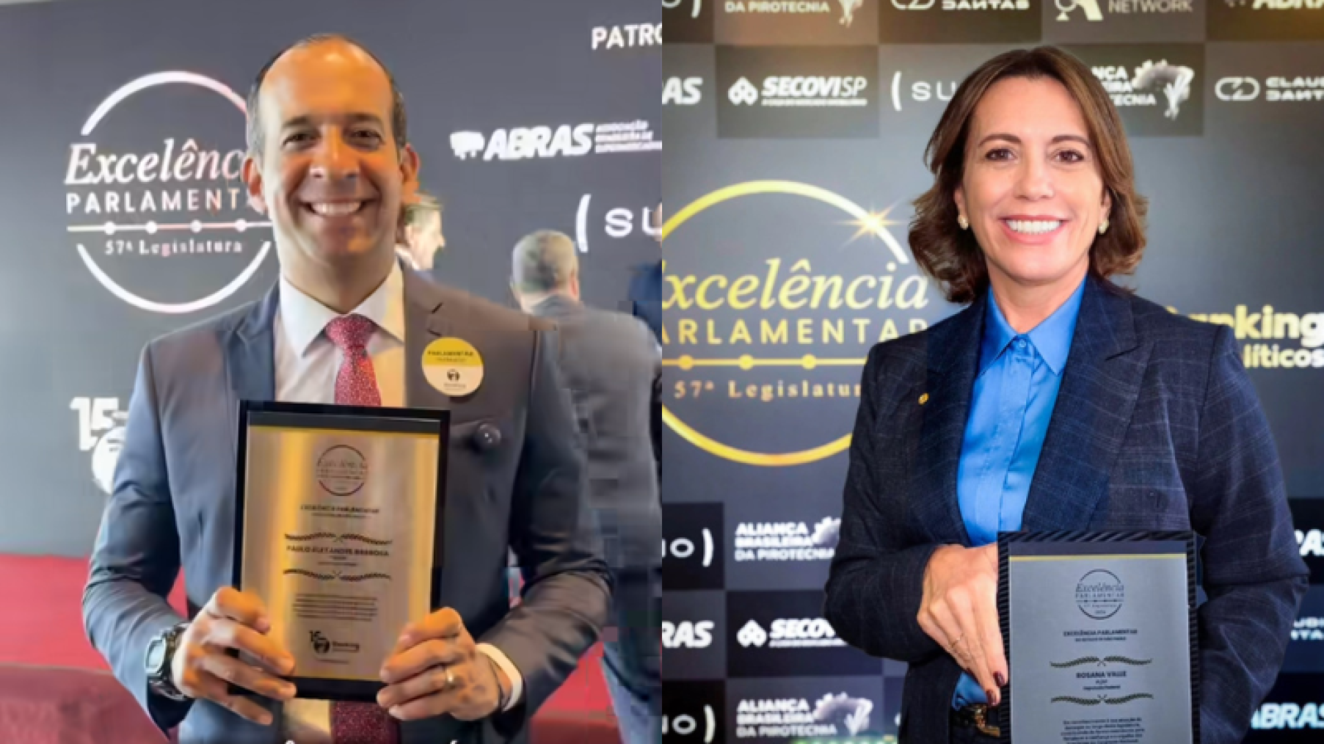 Paulo Alexandre Barbosa é destaque no Prêmio Excelência Parlamentar 2026; Rosana Valle fica atrás