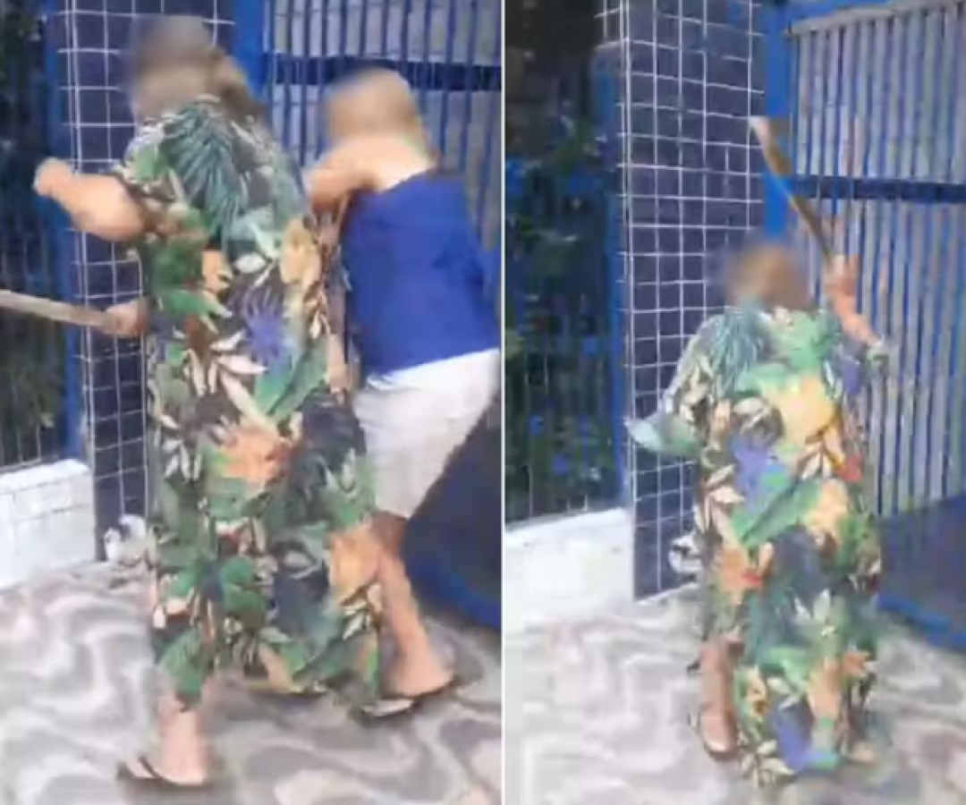 Uma mulher foi filmada agredindo uma cachorra a pauladas no bairro Balneário Esmeralda, em Praia Grande, no litoral de São Paulo.