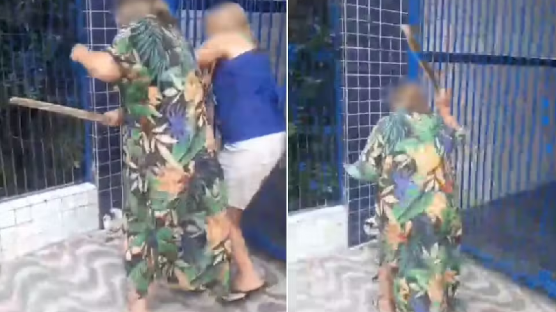 Uma mulher foi filmada agredindo uma cachorra a pauladas no bairro Balneário Esmeralda, em Praia Grande, no litoral de São Paulo.