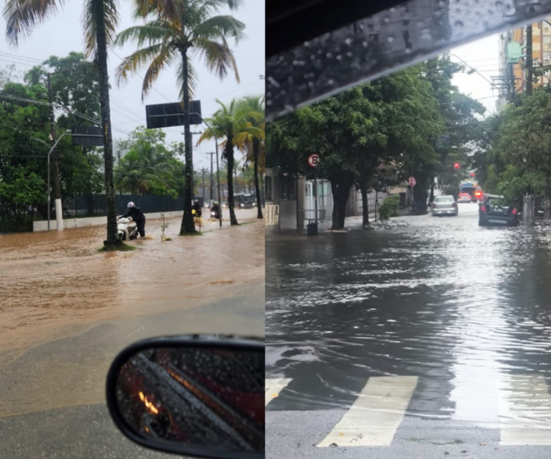 As fortes chuvas que atingem a Baixada Santista nesta quinta-feira (5) provocam alagamentos em várias cidades e colocam os morros...