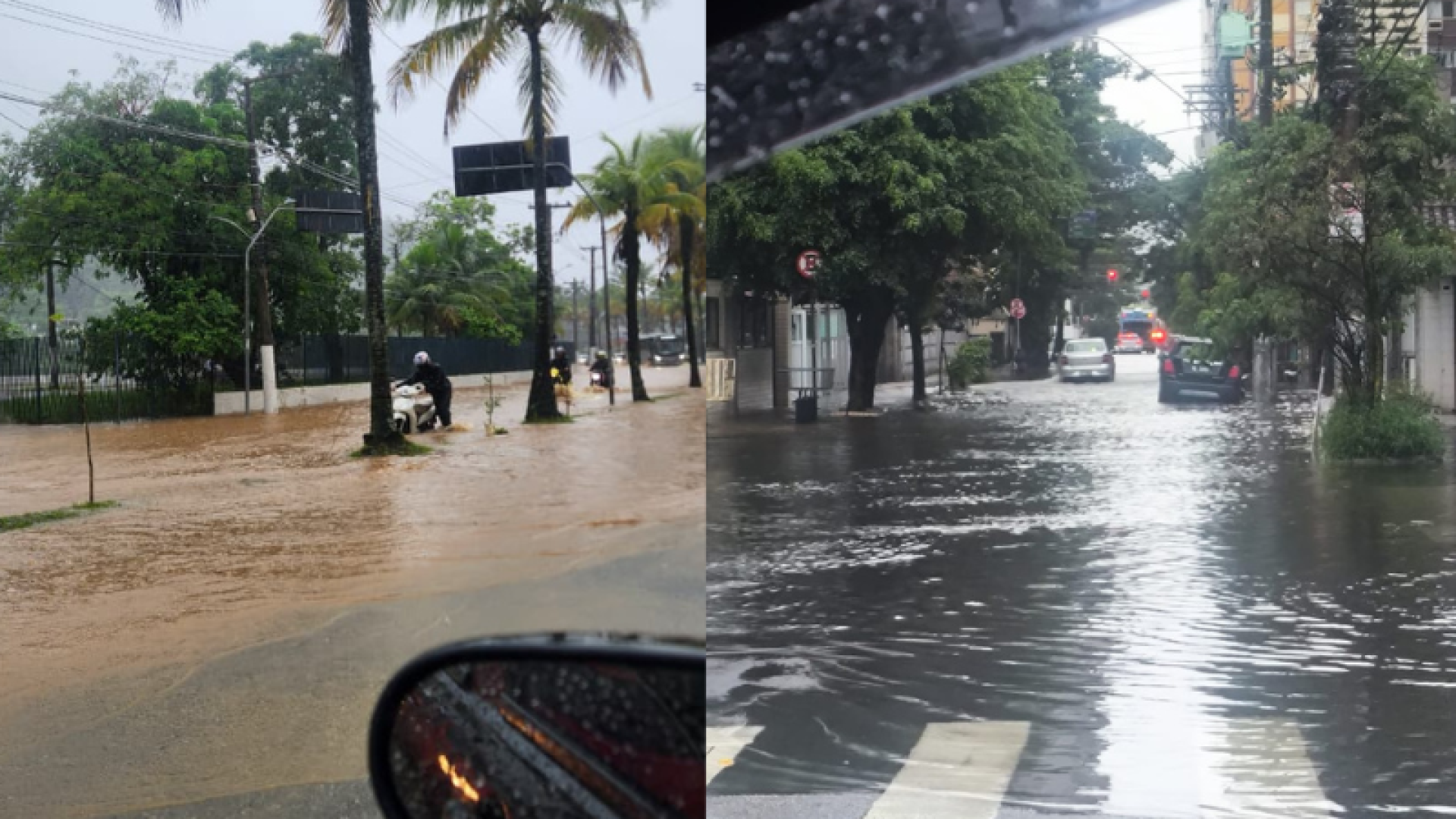 As fortes chuvas que atingem a Baixada Santista nesta quinta-feira (5) provocam alagamentos em várias cidades e colocam os morros...