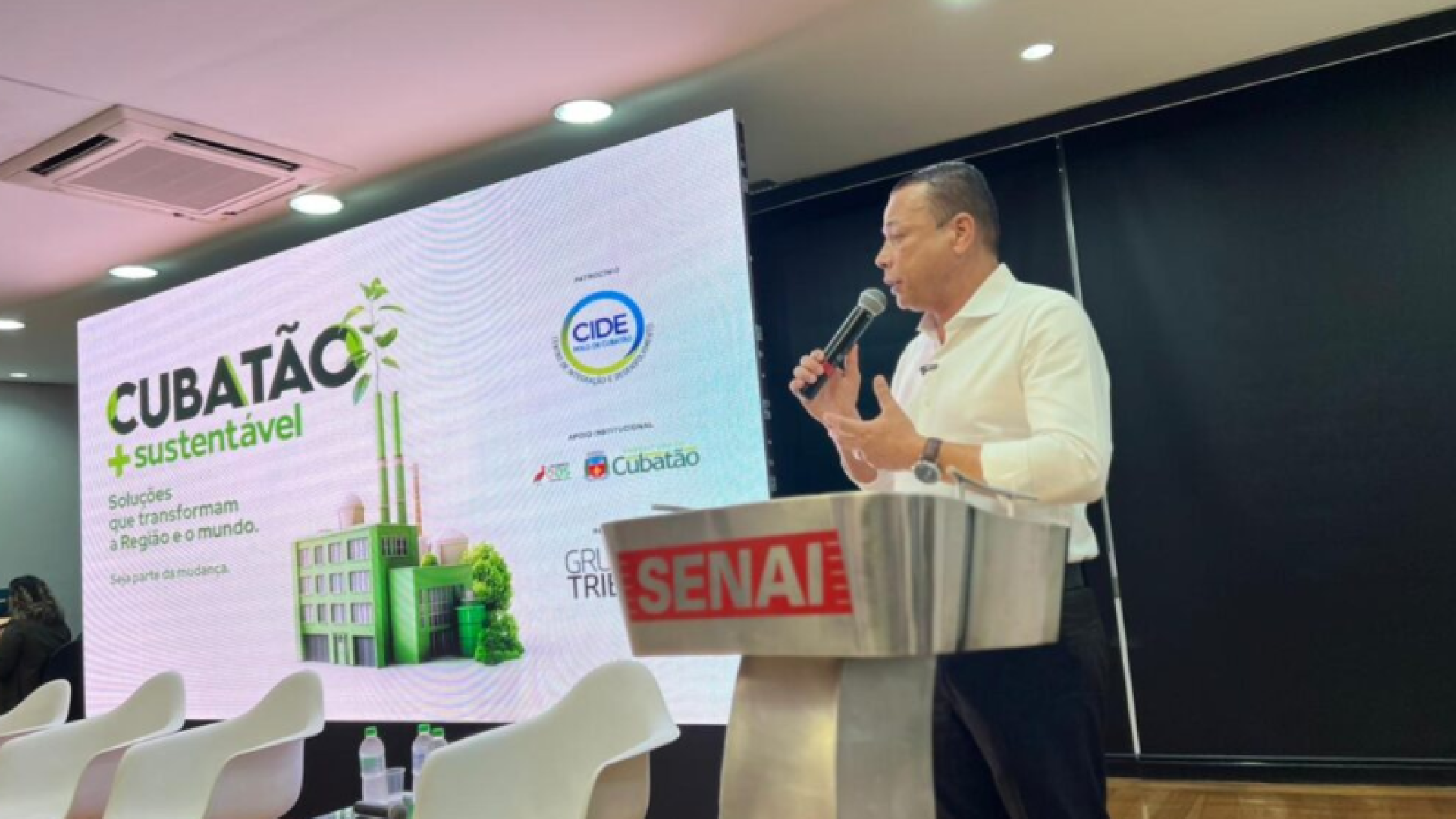 Cubatão recebeu nesta segunda-feira (24) a primeira edição do Fórum “Cubatão + Sustentável”, realizado no auditório do Senai Cubatão.