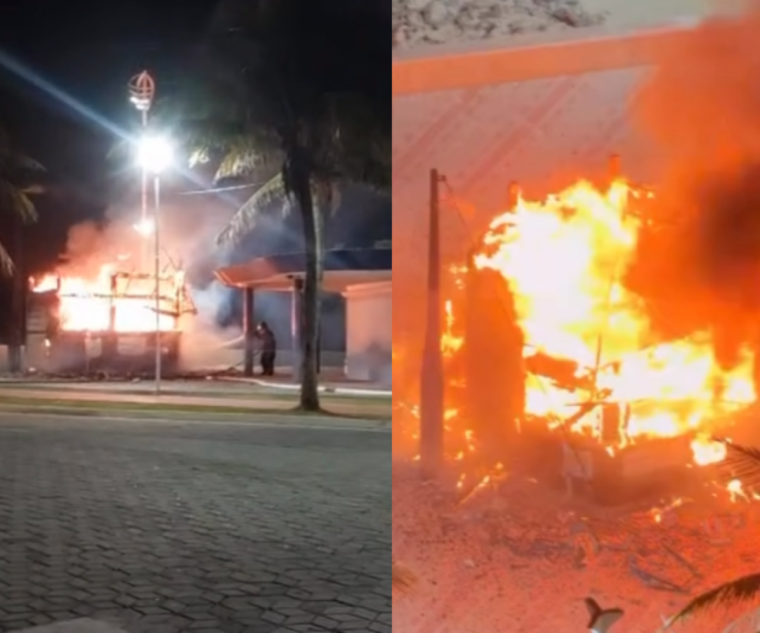 O Quiosque Marujo ficou completamente destruído após um incêndio registrado na madrugada desta segunda-feira (27)...