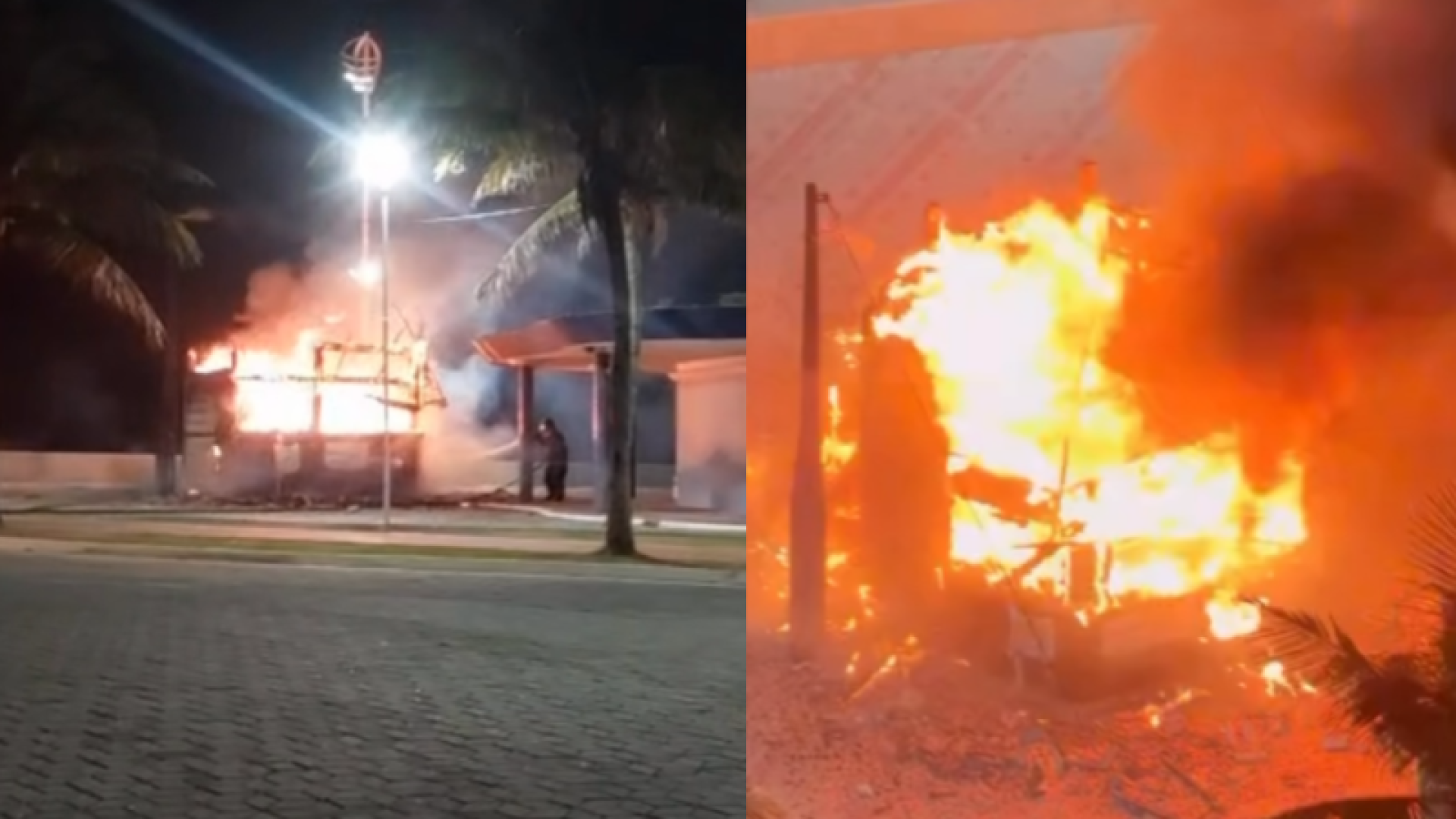 O Quiosque Marujo ficou completamente destruído após um incêndio registrado na madrugada desta segunda-feira (27)...