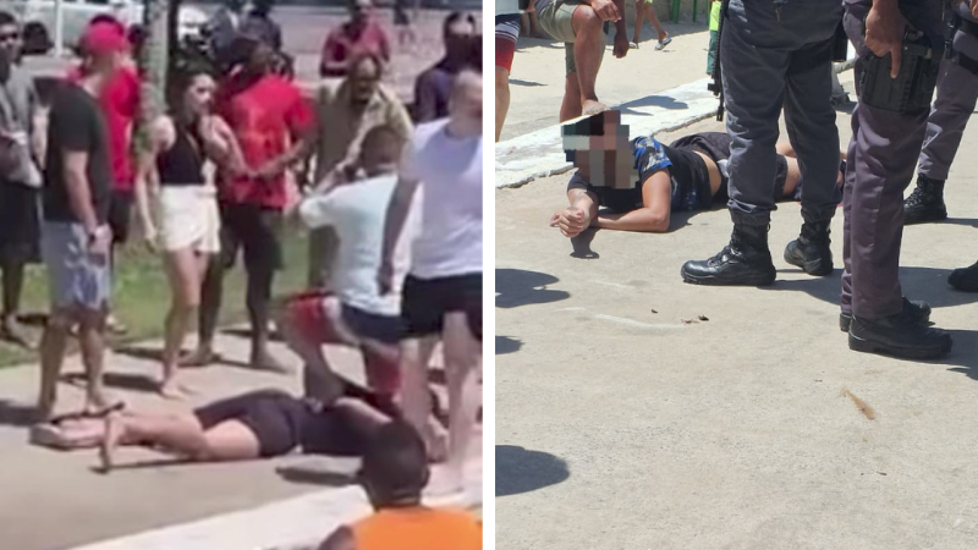 Homem é baleado após tentativa de assalto na Praça das Bandeiras, em Guarujá