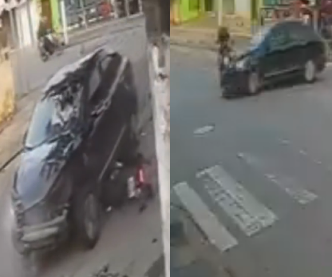 Um homem, de 27 anos, e uma mulher, de 18, ficaram feridos após a motocicleta em que estavam ser atingida por um carro...