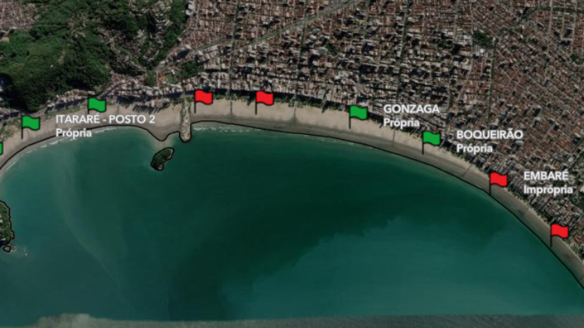 O boletim semanal de balneabilidade divulgado nesta quinta-feira (22) pela Companhia Ambiental do Estado de São Paulo...