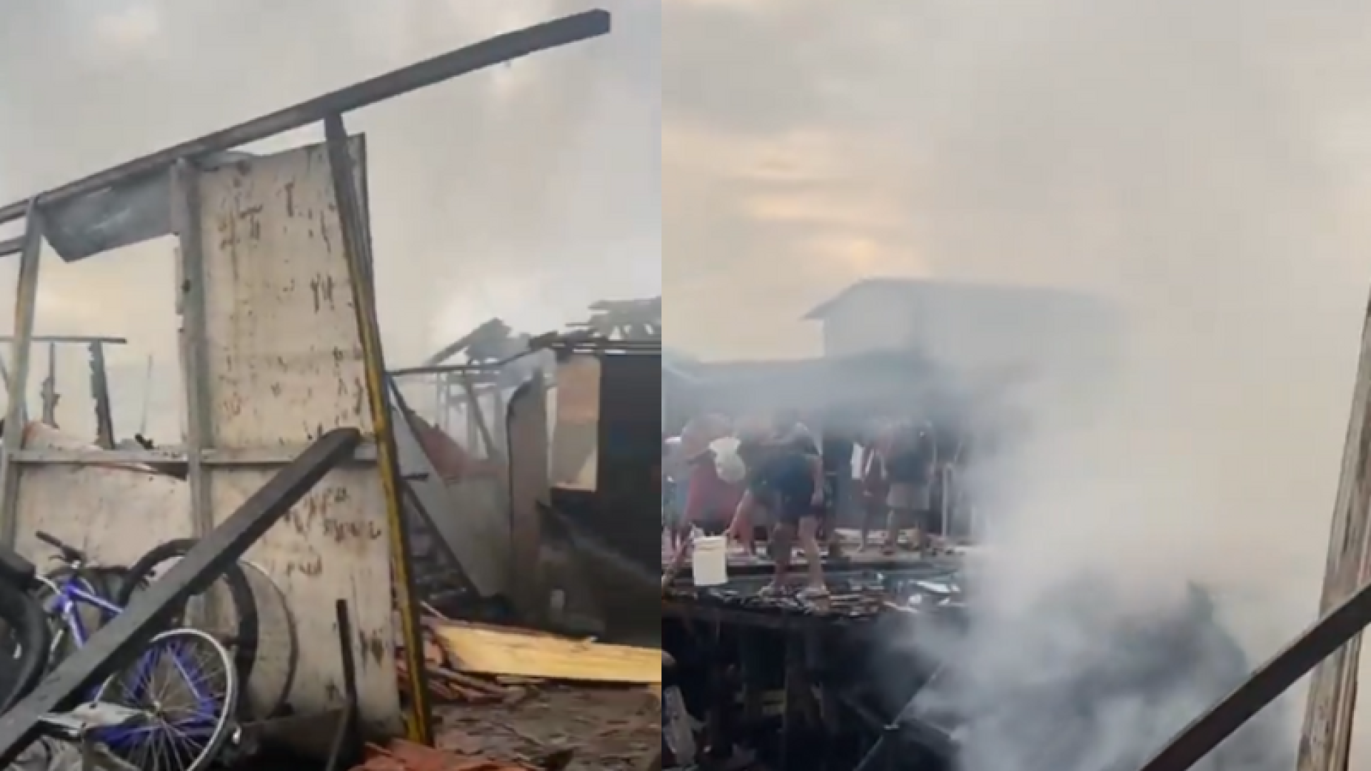 Pela segunda vez em uma semana, um incêndio atingiu a comunidade do Dique da Vila Gilda, em Santos, no litoral de São Paulo...