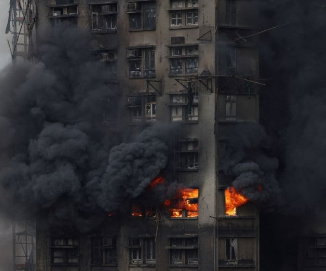 Um incêndio de grandes proporções atingiu na quarta-feira (26) um complexo residencial com oito torres no distrito de Tai Po...