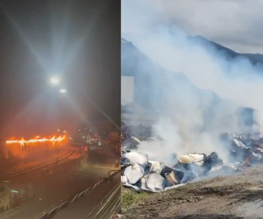 Um incêndio de grandes proporções atingiu 13 vagões carregados de celulose de uma composição da Rumo Logística na noite...