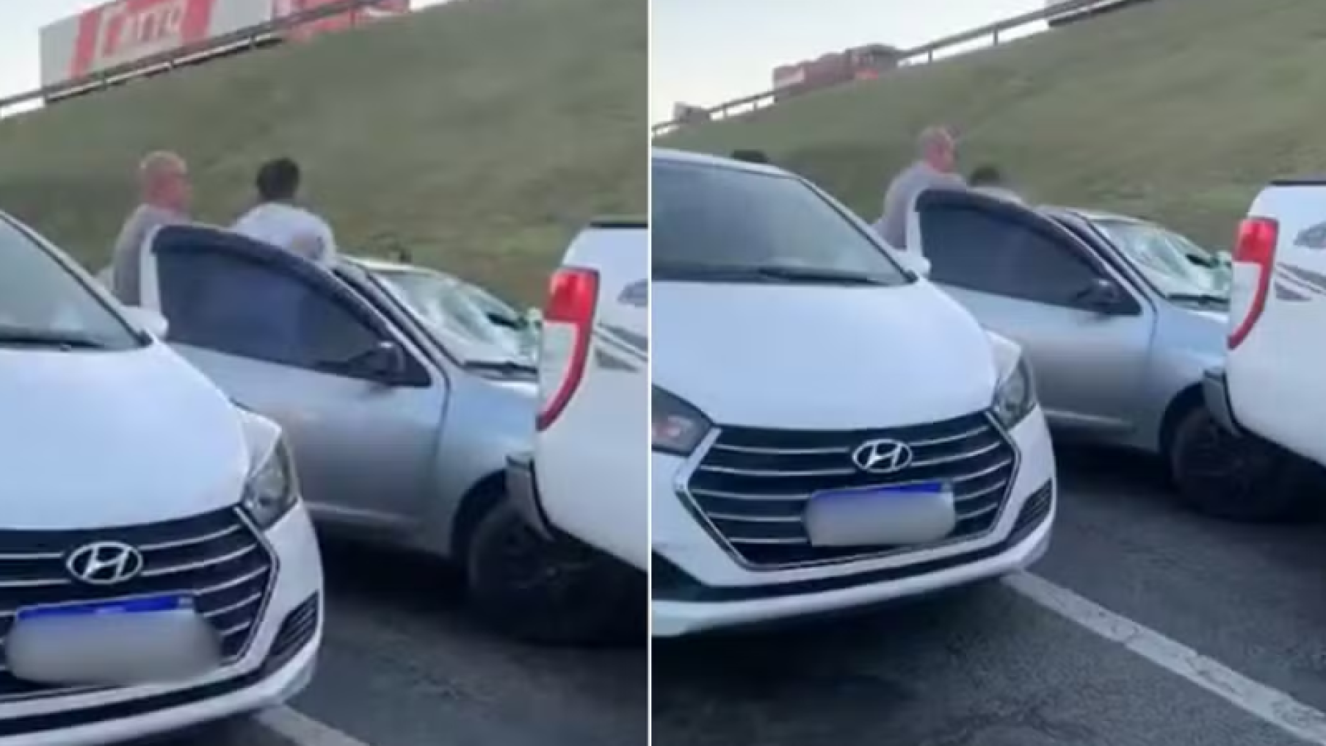 Uma mulher foi perseguida e teve o carro destruído pelo ex-namorado enquanto estava com seu atual companheiro em Registro, no interior...