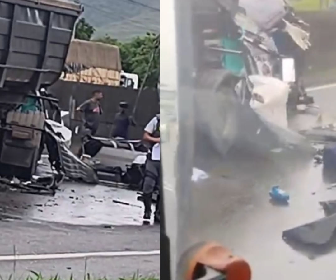 Um acidente envolvendo ao menos dois caminhões provocou a interdição da Rodovia Piaçaguera, no km 4, sentido Guarujá, na manhã...