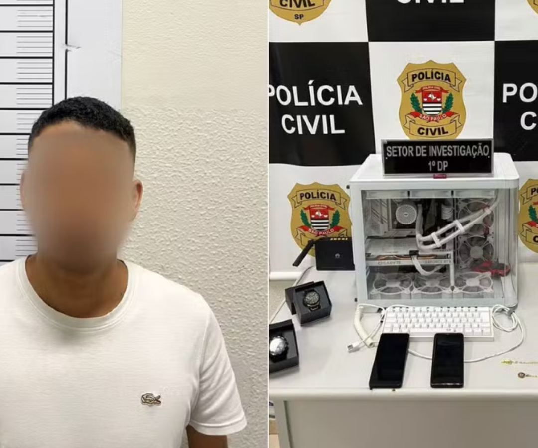 A Polícia Civil de Santos, no litoral de São Paulo, apreendeu equipamentos eletrônicos em um imóvel apontado como central de...