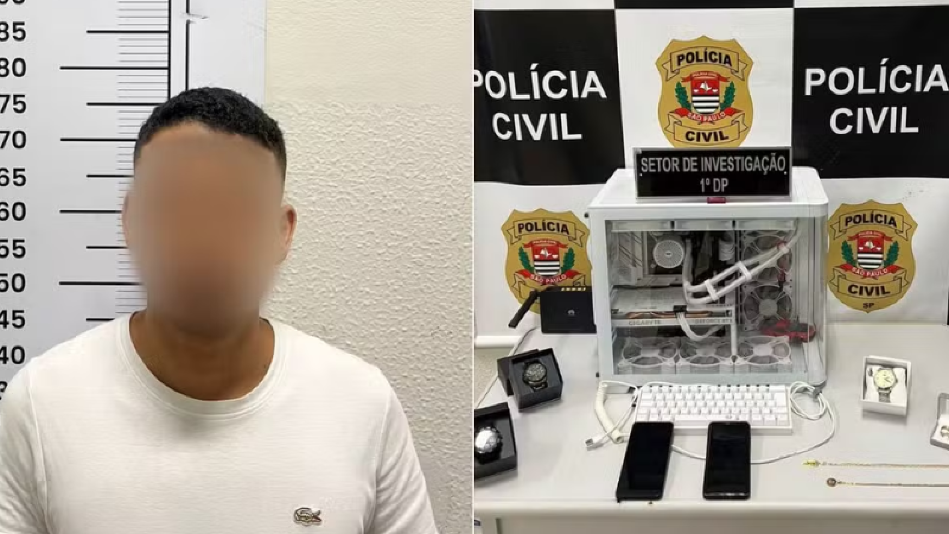A Polícia Civil de Santos, no litoral de São Paulo, apreendeu equipamentos eletrônicos em um imóvel apontado como central de...