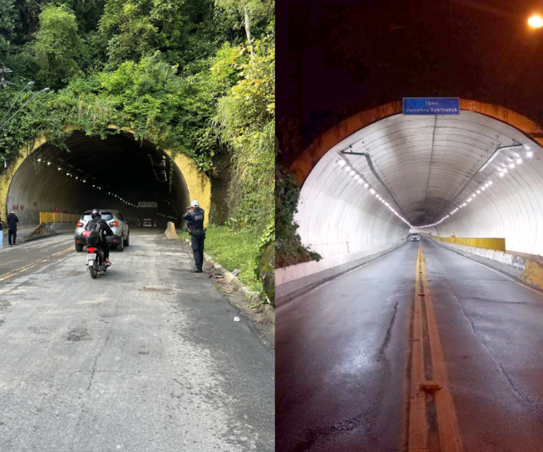 O Túnel Juscelino Kubitschek, conhecido como Túnel da Vila Zilda, em Guarujá (SP), ficará parcialmente interditado até a próxima...